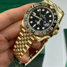 Rolex GMT Master ll Gelbgold Schwarzes Zifferblatt Jubilee Bracelet 40mm M126718GRNR-0001