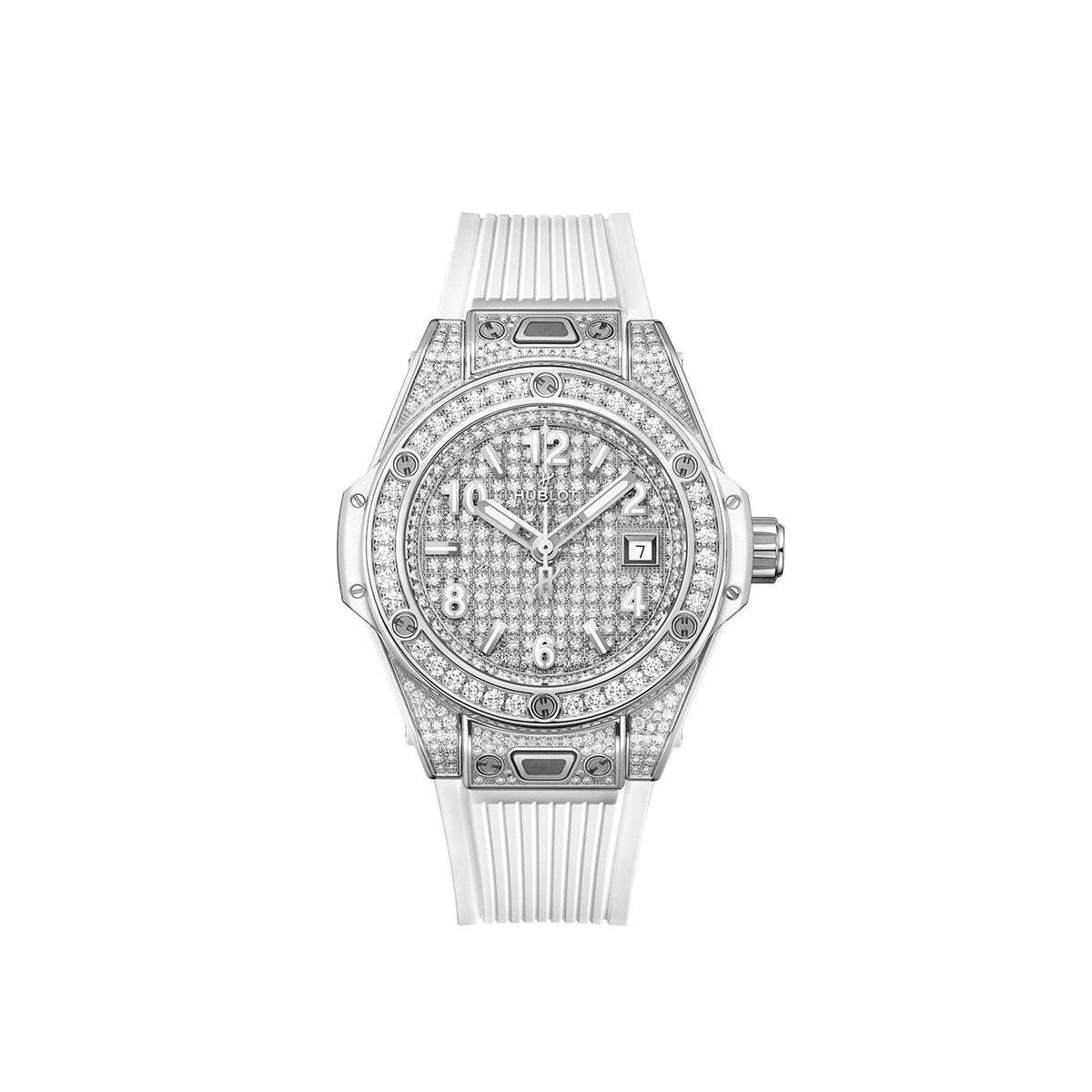 Hublot Big Bang ONE CLICK Edelstahl WHITE FULL PAVÉ
