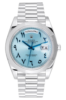 Rolex Day-Date President 40 Ice Blue Arabic Dial Platinum