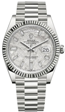Rolex Day-Date 40 18K Weißgold Meteorite Diamanten Dial
