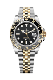 Rolex GMT Master ll Gelbgold and Edelstahl Schwarzes Zifferblatt Jubilee Bracelet M126713GRNR-0001