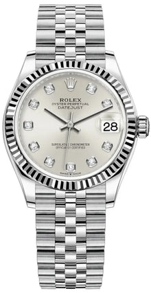 Rolex Datejust 31 Edelstahl and Weißgold Silver Diamanten Dial