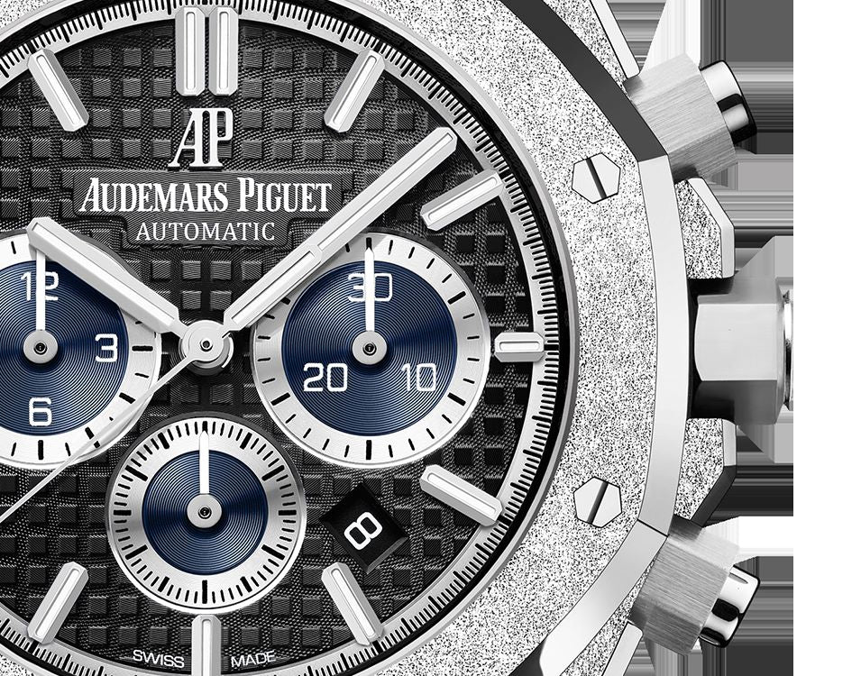 Audemars Piguet ROYAL OAK FROSTED CHRONOGRAPH Schwarzes Zifferblatt 41mm