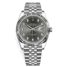 Rolex DateJust 41 Rhodium Diamanten Dial Edelstahl & 18k Weißgold