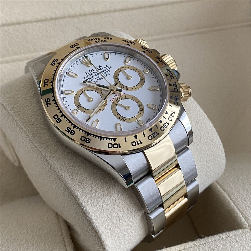 Rolex Daytona Edelstahl & Gold Weißes Zifferblatt