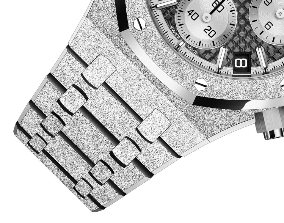 Audemars Piguet ROYAL OAK FROSTED GOLD CHRONOGRAPH Schwarzes Zifferblatt 41mm