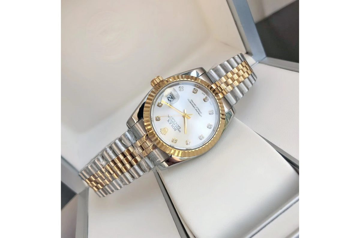 Rolex Datejust 36/28mm RG/SS Jub Sliver/Dia