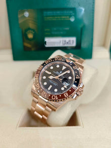 Rolex GMT-Master II 40mm Root Beer Schwarzes Zifferblatt Oyster Bracelet 18k Roségold -0001