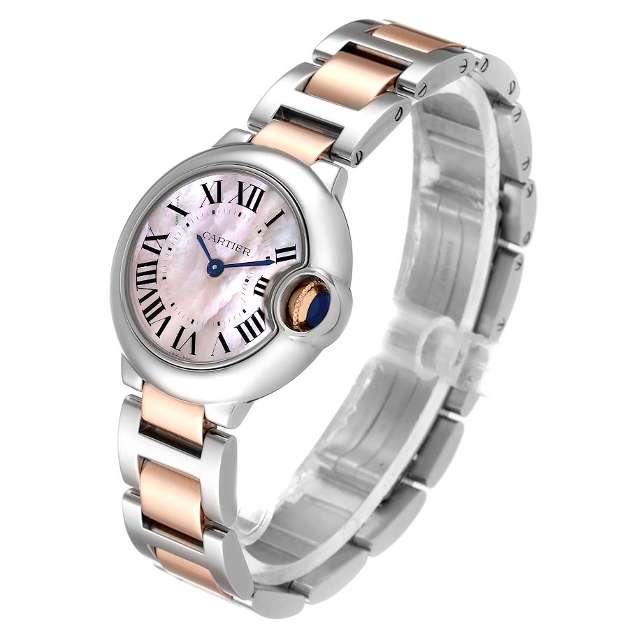 Cartier BALLON BLEU Pink Mother of Pearl Dial 28mm