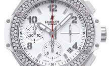 Hublot Big Bang, Edelstahl White Diamanten Chronograph, 41 mm