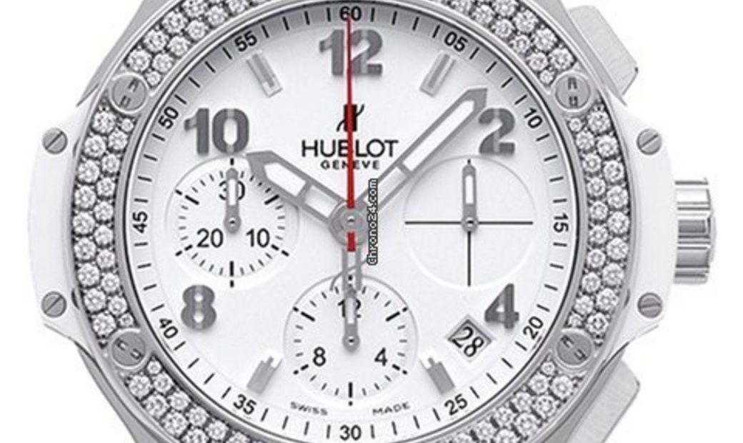 Hublot Big Bang, Edelstahl White Diamanten Chronograph, 41 mm